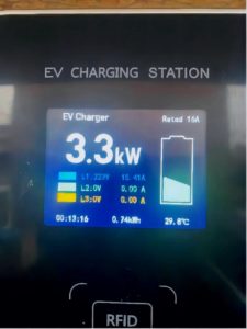EV charging station is running - LCD display