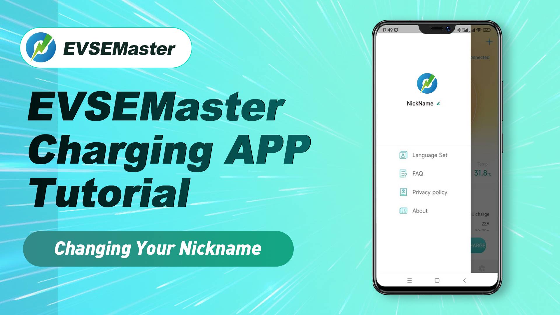 EVSEMaster Charging APP Tutorial -- Changing Your Nickname - cover