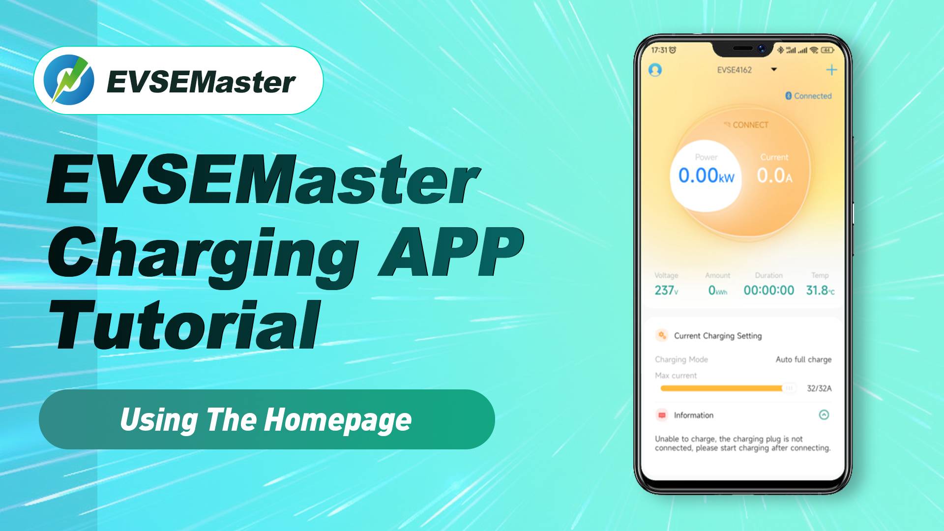 EVSEMaster Charging APP Tutorial -- Using The Homepage - cover